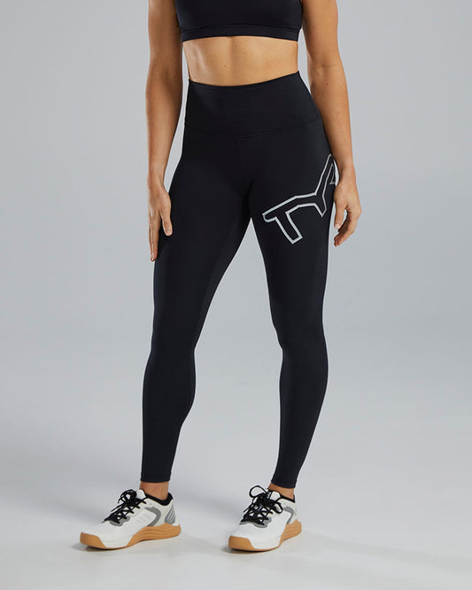 TYR Base Kineticª Women's High-Rise 28" Logo Leggings - Solid