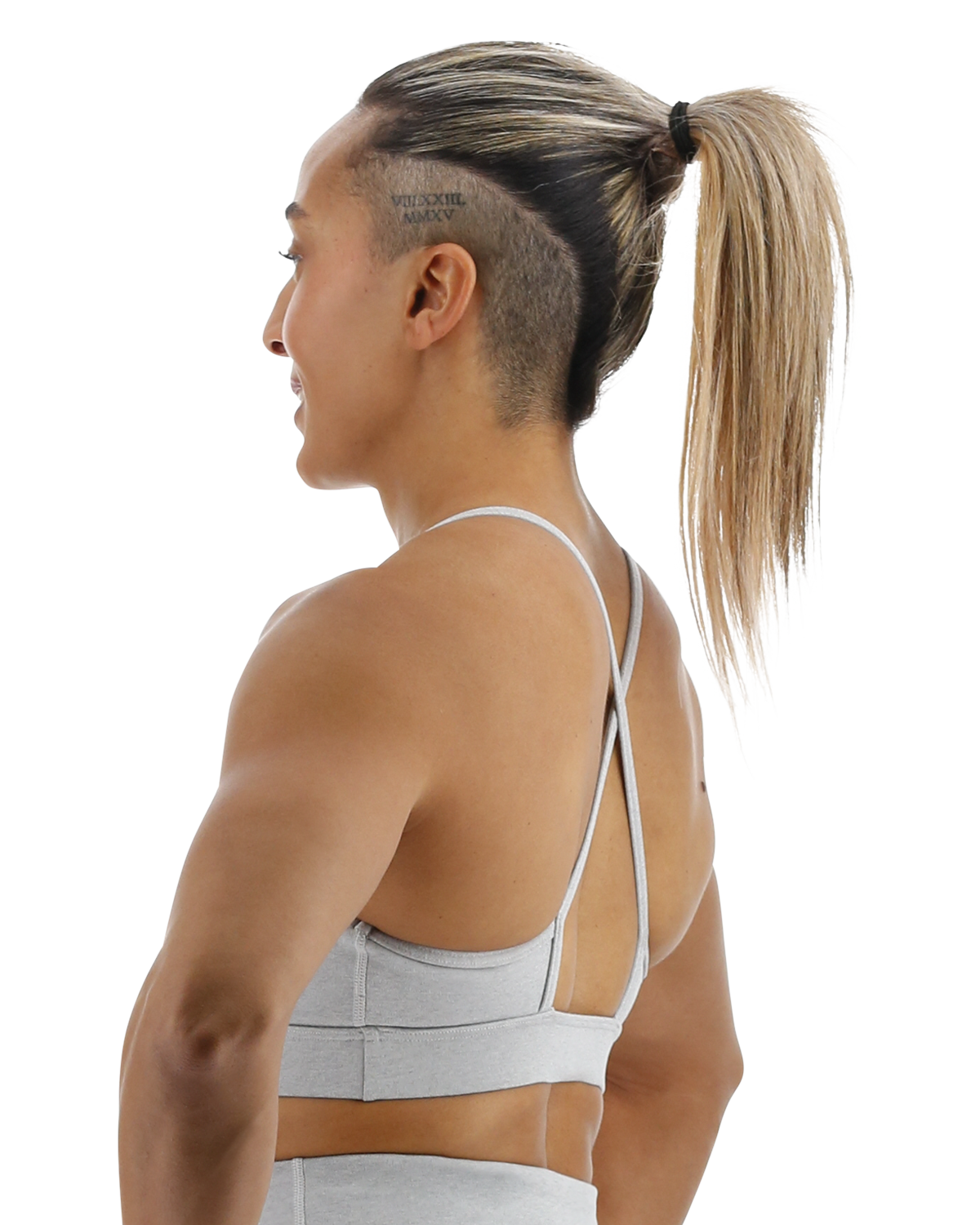 TYR Base Kinetic™ Women's High Neck Big Logo Sports Bra - Heather