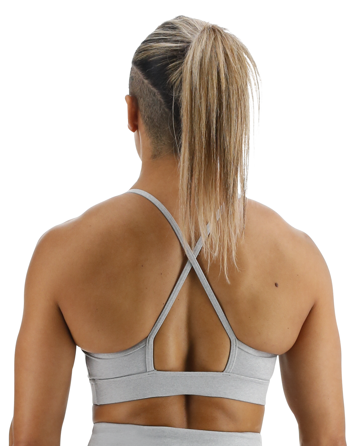 TYR Base Kinetic™ Women's High Neck Big Logo Sports Bra - Heather