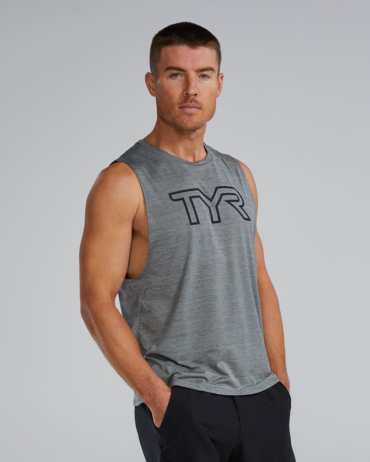 TYR ClimaDry™ Men's Big Logo Tech Tank - Solid / Heather