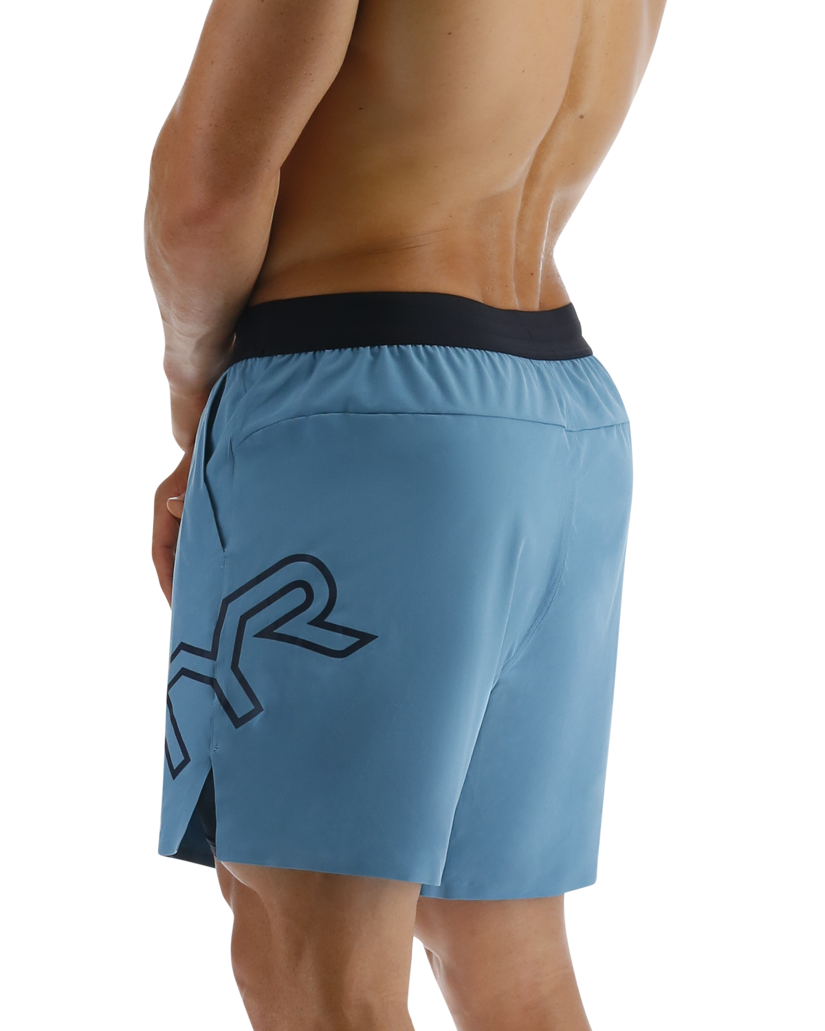 TYR Hydrosphereª Men's Lined 9" Unbroken Big Logo Shorts - Solid