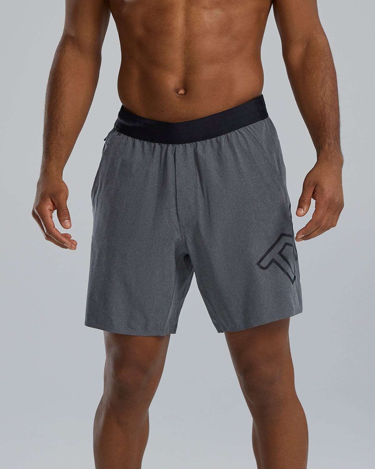 TYR Hydrosphereª Men's Unlined 7" Unbroken Big Logo Shorts - Solid