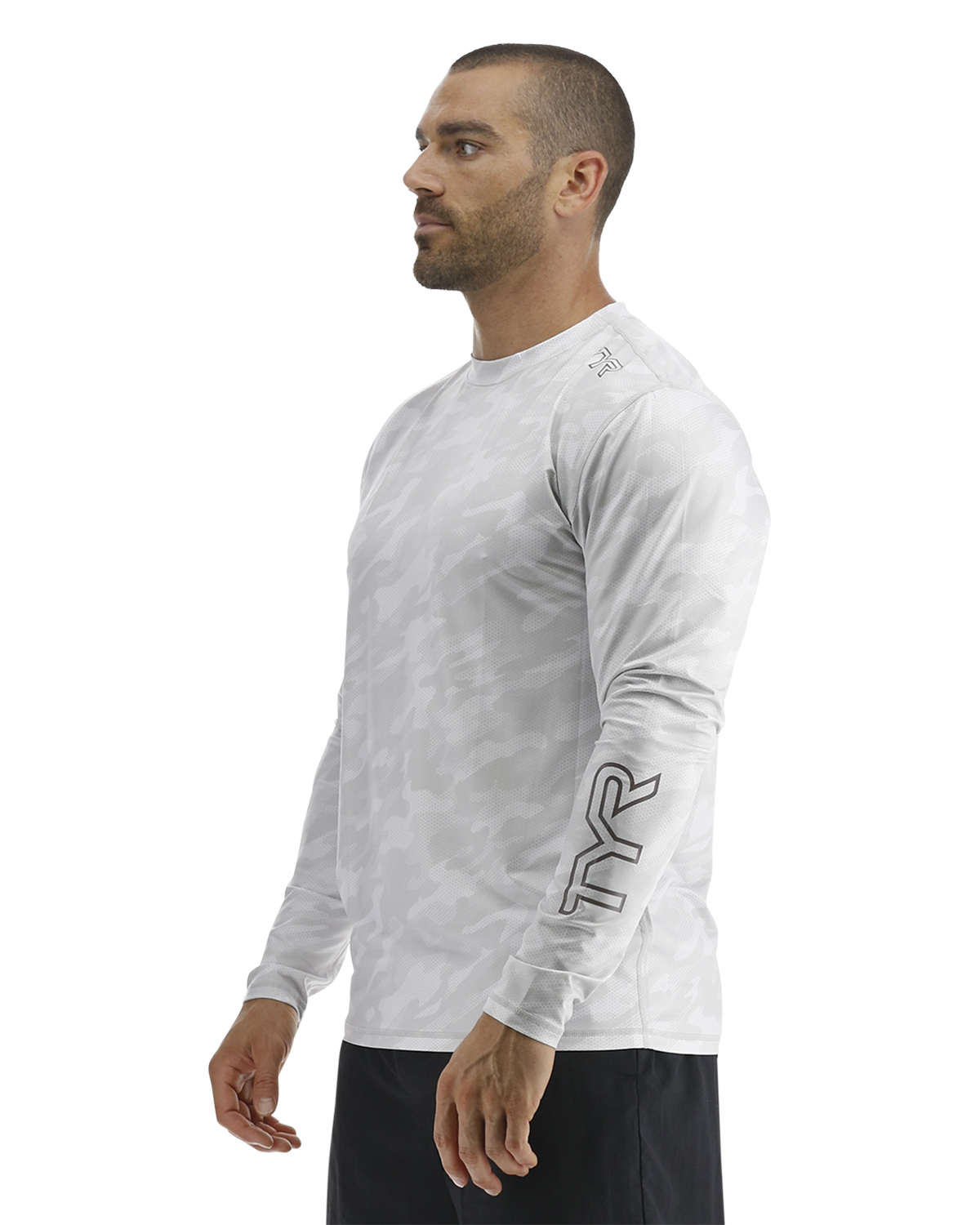 TYR SunDefense™ Men's Vented Long Sleeve Crew Shirt - Camohex