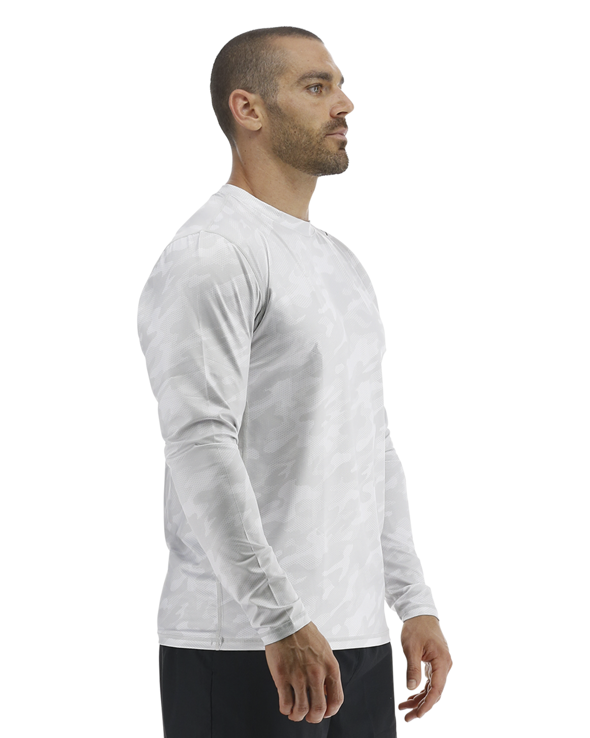 TYR SunDefense™ Men's Vented Long Sleeve Crew Shirt - Camohex