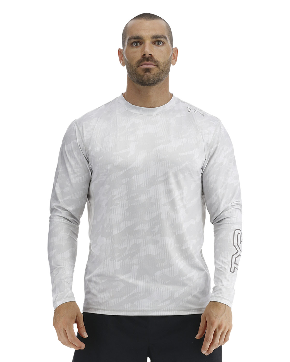 TYR SunDefense™ Men's Vented Long Sleeve Crew Shirt - Camohex
