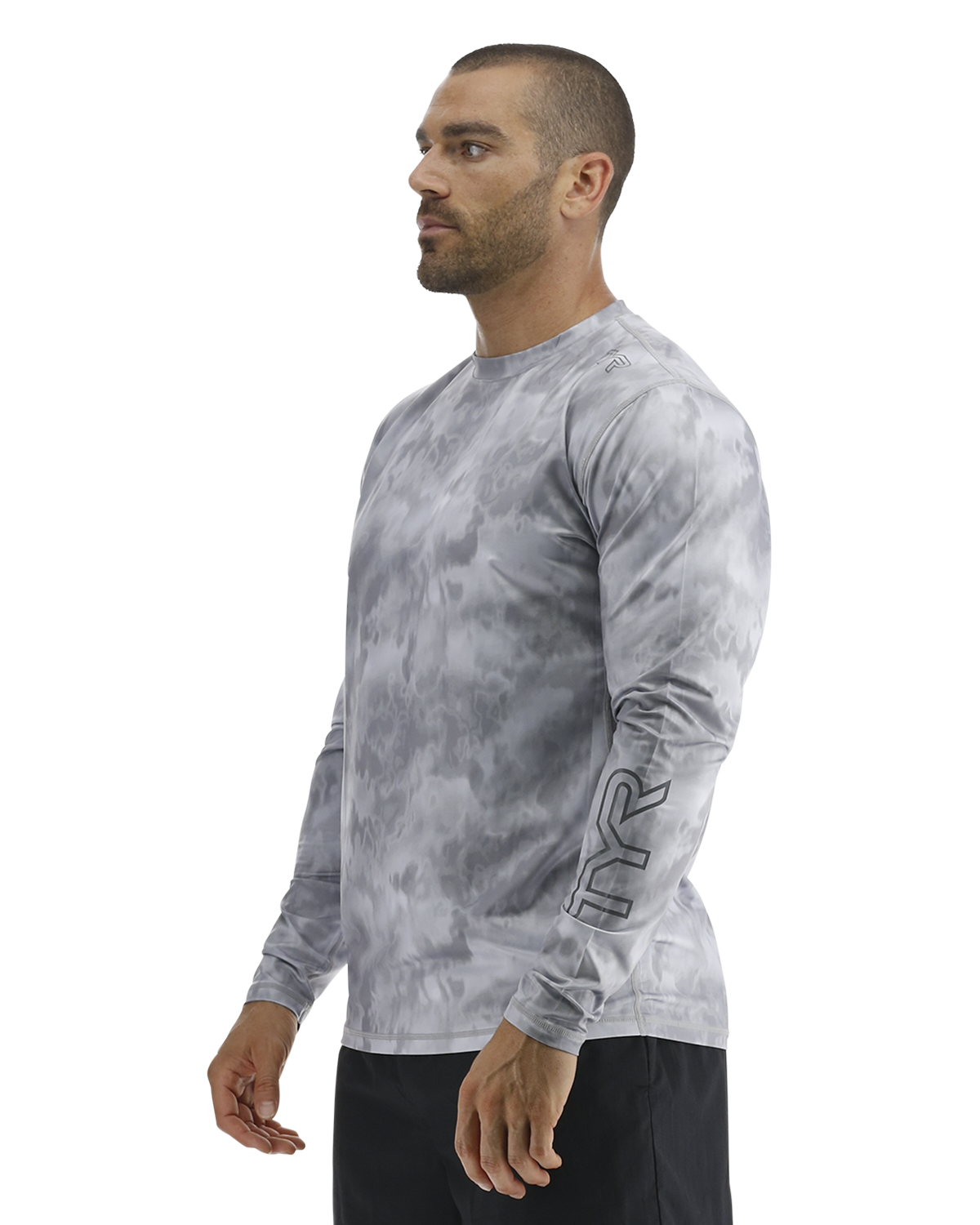 TYR SunDefense™ Men's Vented Long Sleeve Crew Shirt - Turbulent