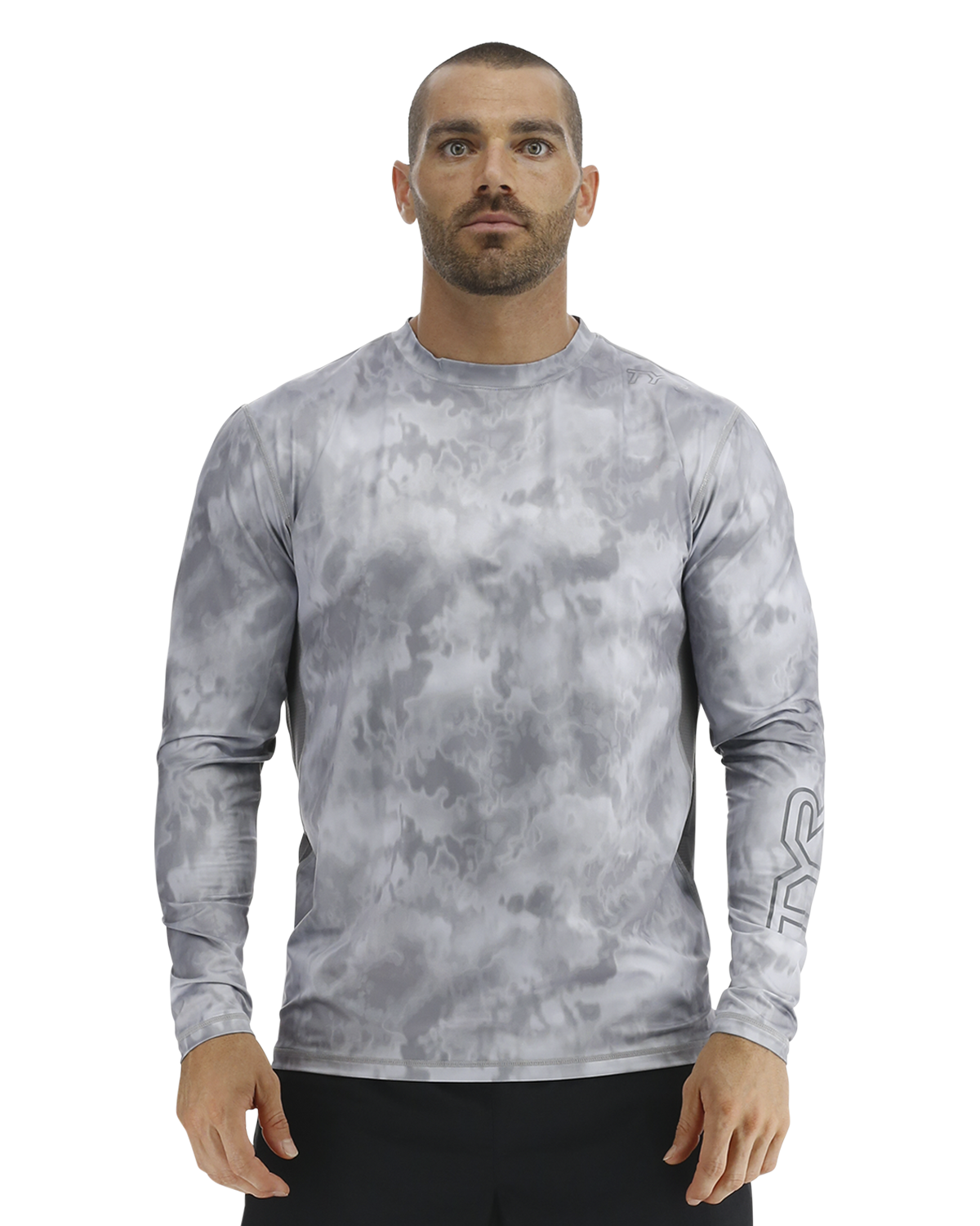 TYR SunDefense™ Men's Vented Long Sleeve Crew Shirt - Turbulent