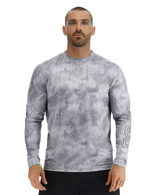 TYR SunDefense™ Men's Vented Long Sleeve Crew Shirt - Turbulent