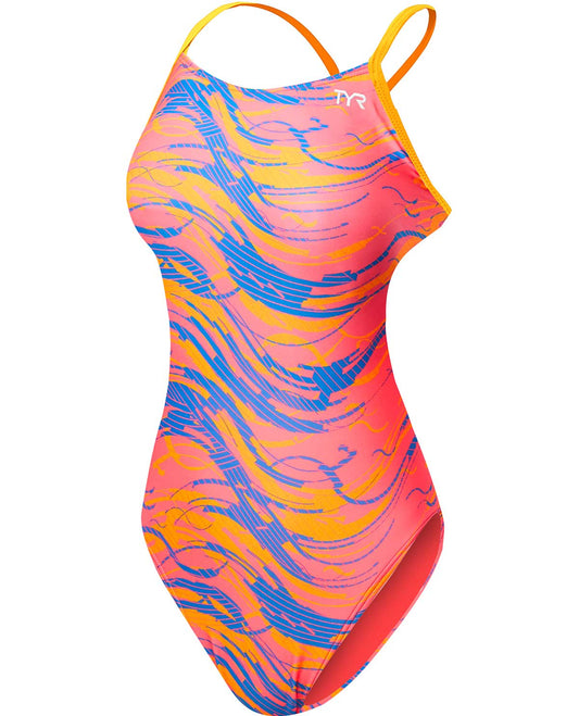 TYR Durafast Elite® Girl's Cutoutfit Swimsuit - Waveform