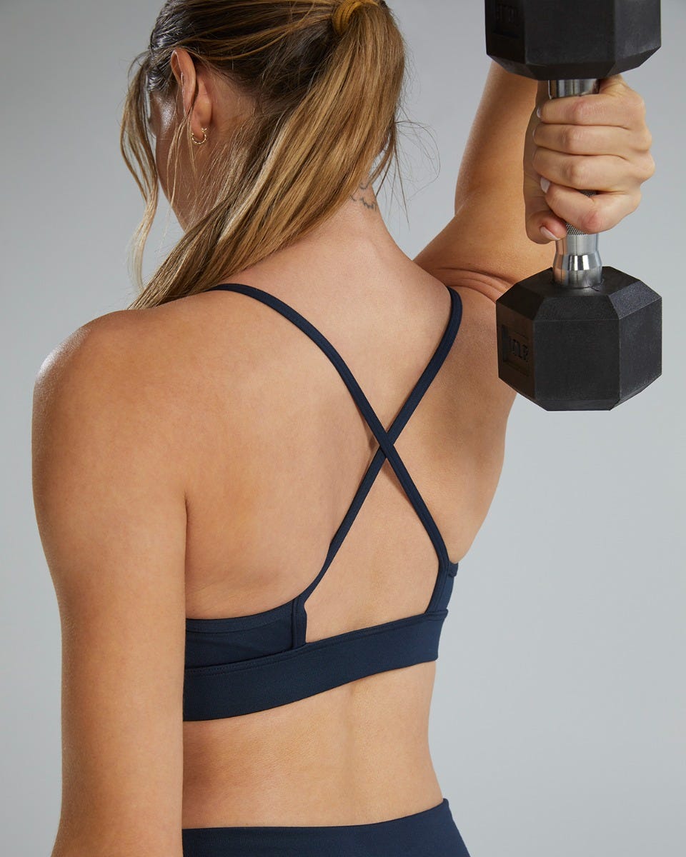 TYR Base Kinetic™ Women's High Neck Big Logo Sports Bra - Solid