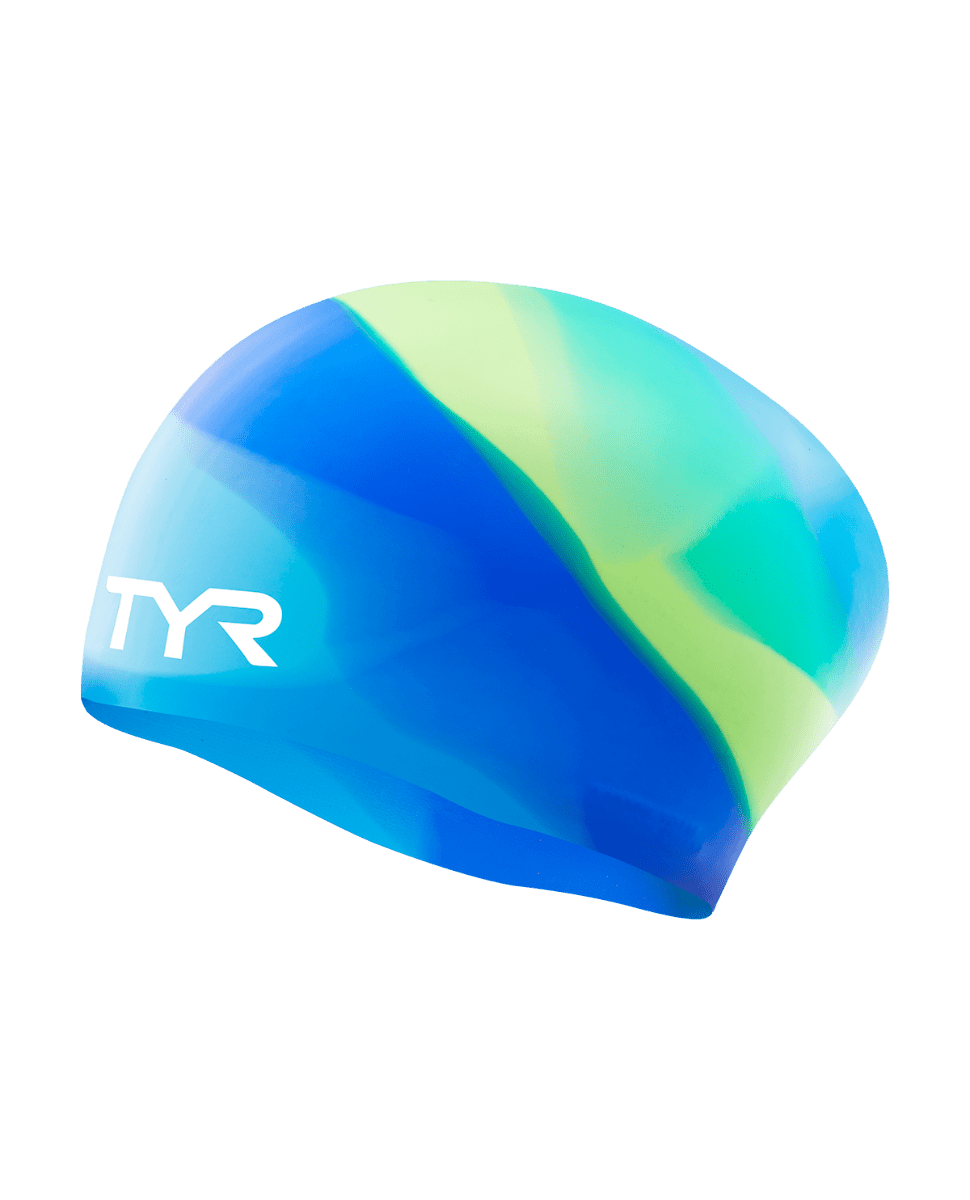 TYR Youth Long Hair Silicone Swim Cap - Tie Dye