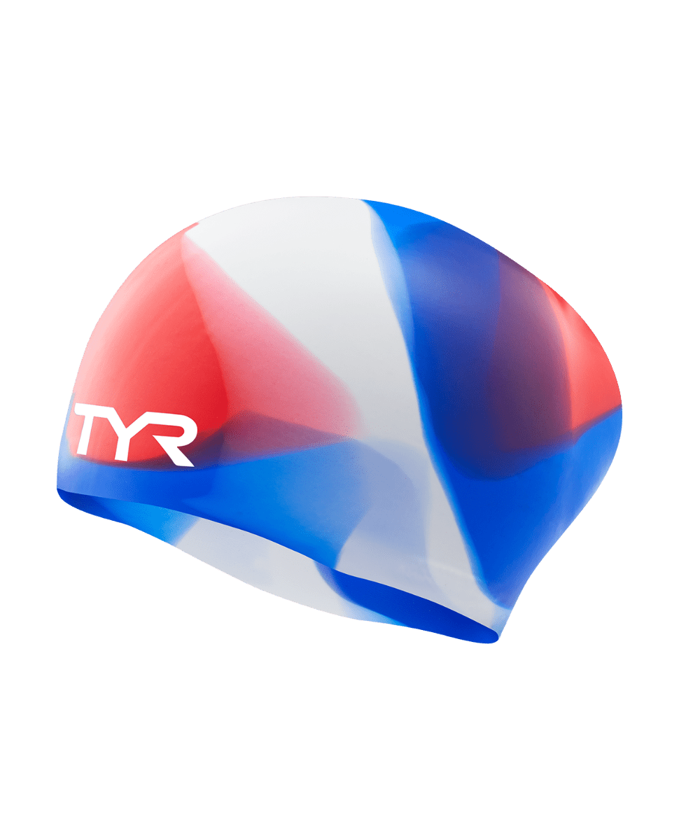 TYR Youth Long Hair Silicone Swim Cap - Tie Dye