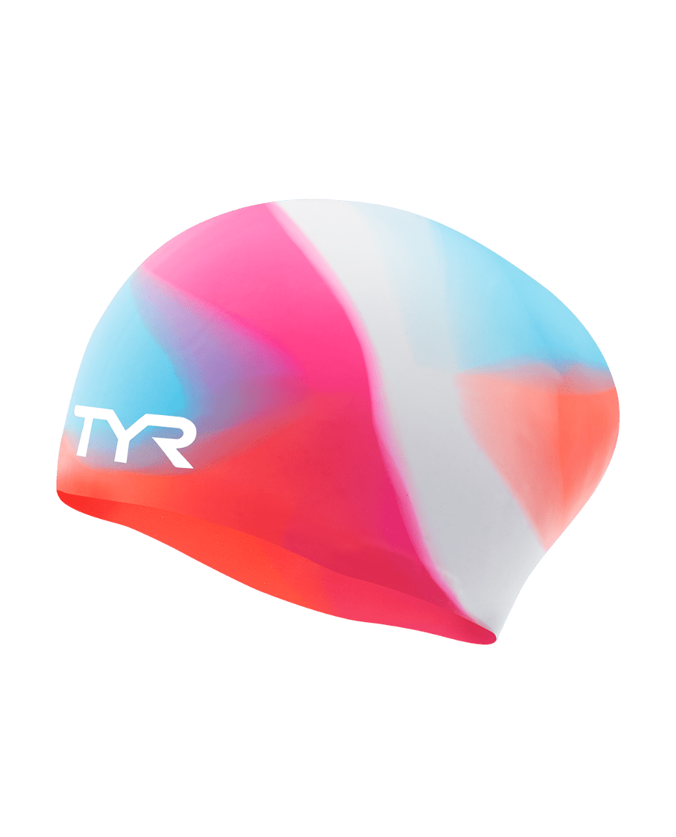 TYR Youth Long Hair Silicone Swim Cap - Tie Dye