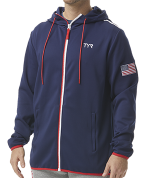 TYR Men's Alliance Podium Full Zip Hoodie - USA