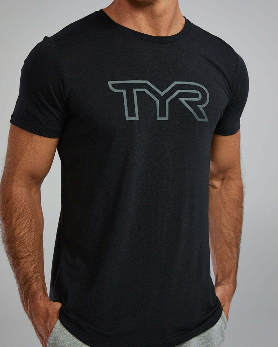 TYR Unisex Ultrasoft Lightweight Tri Blend Tech Tee - Big Logo