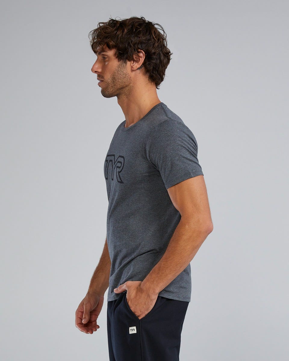 TYR Unisex Ultrasoft Lightweight Tri Blend Tech Tee - Big Logo