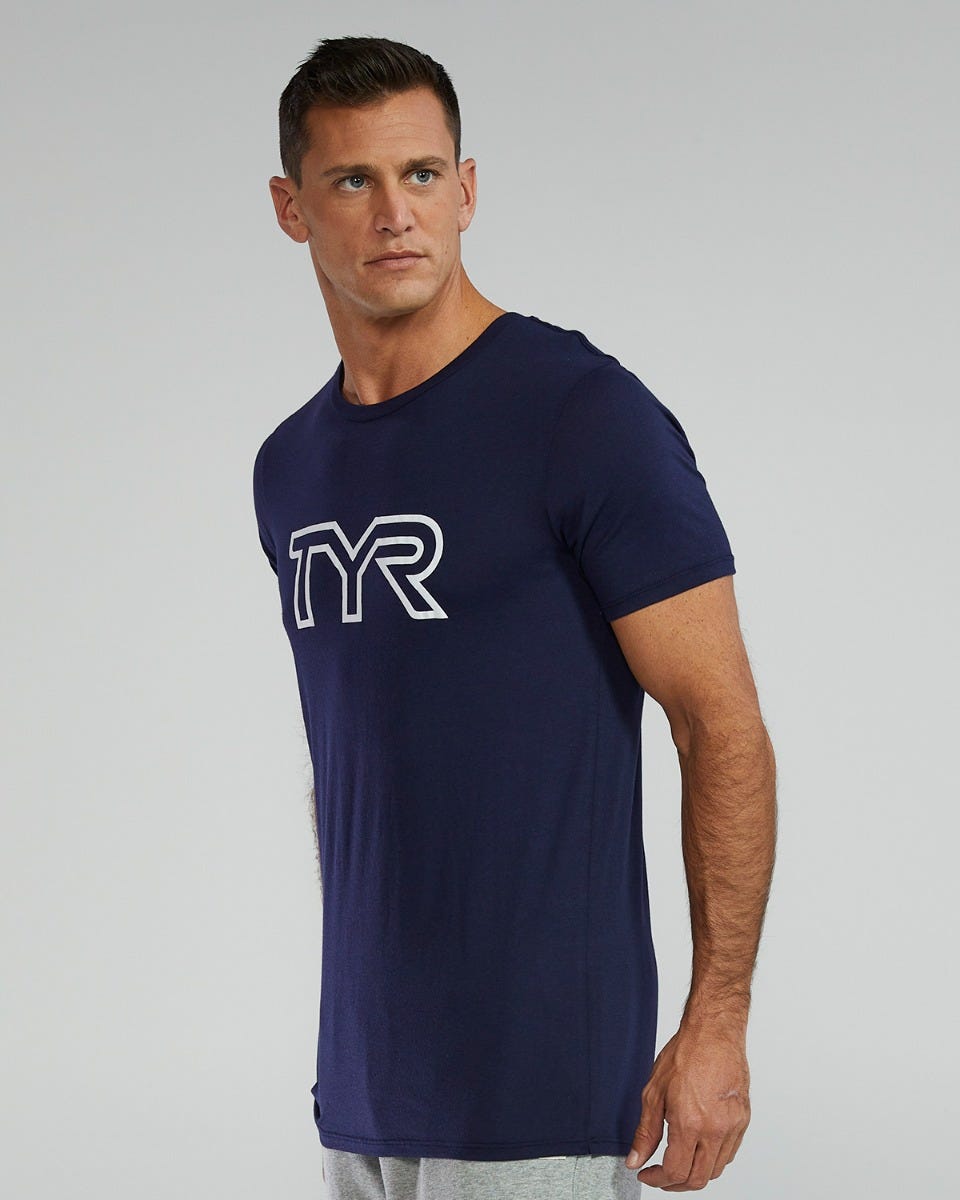 TYR Unisex Ultrasoft Lightweight Tri Blend Tech Tee - Big Logo