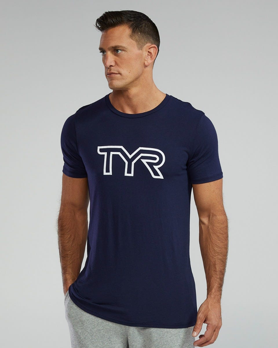 TYR Unisex Ultrasoft Lightweight Tri Blend Tech Tee - Big Logo