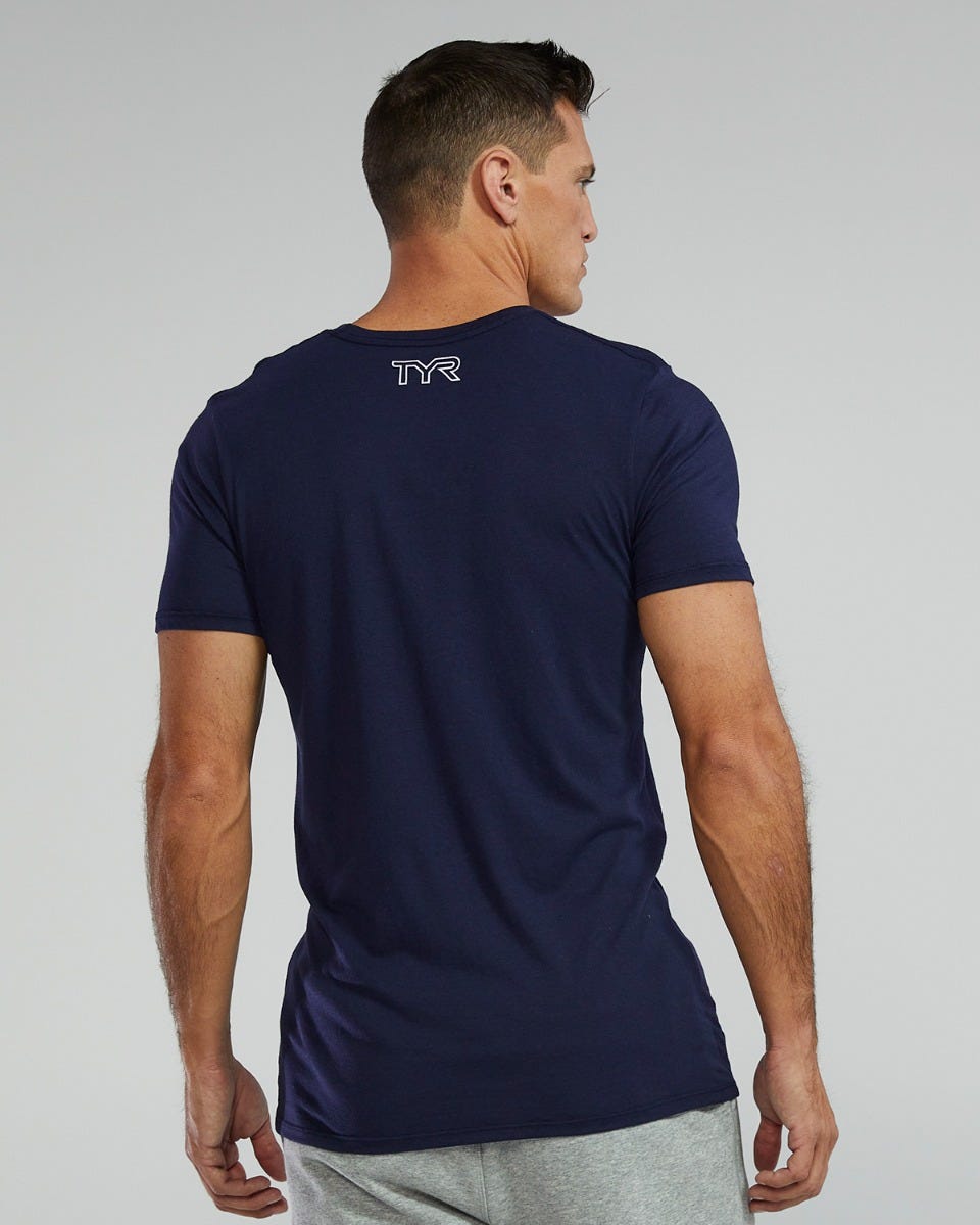 TYR Unisex Ultrasoft Lightweight Tri Blend Tech Tee - Big Logo