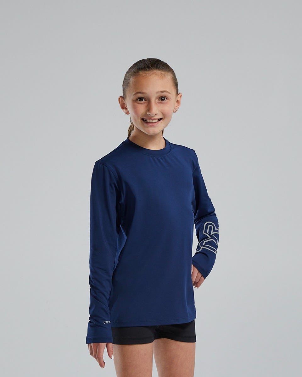 TYR SunDefense™ Kids' Long Sleeve Crew - Solid