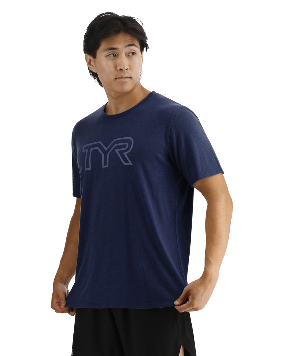 TYR UltraSoft Men's Big Logo Tri-Blend Tech Tee