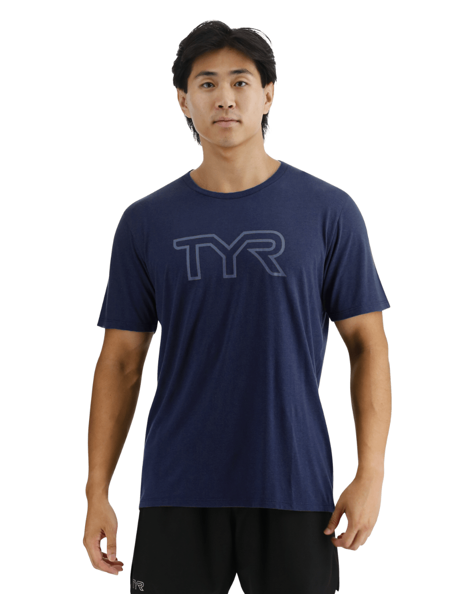 TYR UltraSoft Men's Big Logo Tri-Blend Tech Tee